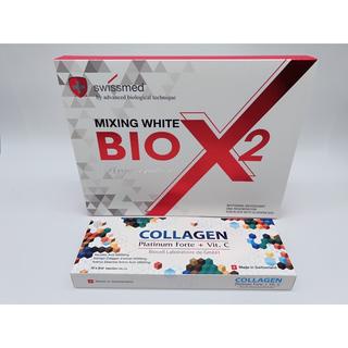 Mixing White Bio X2 + Collagen Platinum Forte Vit C Biocell Skin Rejuvenation Whitening Anti Aging 2 Box