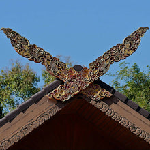 Load image into Gallery viewer, NAGA Kalae Thai Lanna Traditional Architect Teak Wood Roof Decor Vintage Carved