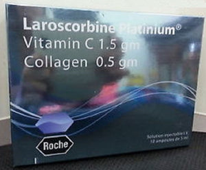 NEW ROCHE LAROSCORBINE PLATINIUM VITAMIN C 1.5 GM + COLLAGEN 0.5 GM
