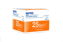 Load image into Gallery viewer, Nipro Hypodermic Needle 25g.x 1&quot;1/2 (0.5 x 40mm.) Thin Wall Box 100 pcs New