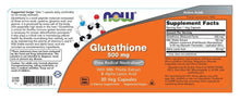 Load image into Gallery viewer, 60 VEG CAPS NOW FOODS GLUTATHIONE 500MG WHITENING SKIN PILLS (MADE IN USA)