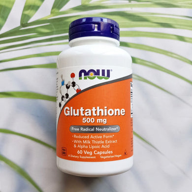 NOW FOODS GLUTATHIONE 500MG (60 CAPS) WHITENING SKIN PILLS (MADE IN USA)