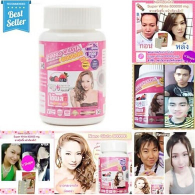 Nano Gluta Super White 800000 mg Clear Skin Reduce Wrinkles Freckles Dark Spots
