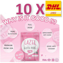 Load image into Gallery viewer, 10X Lazel Gluta Pure 15000 mg. Dietary Supplements Whitening Skin 30 Softgels