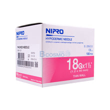 Load image into Gallery viewer, Nipro Hypodermic Needle 18G X 1.5&quot; (1.2 x 40 mm.) Wall Sterile Lab Science Thin