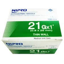 Load image into Gallery viewer, Nipro Hypodermic Needle 21G X 1&quot; (0,8 x 25 mm.) Thin Wall Box 100pcs