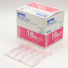 Load image into Gallery viewer, Nipro Hypodermic Needle 18G X 1.5&quot; (1.2 x 40 mm.) Wall Sterile Lab Science Thin