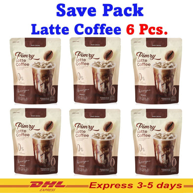 6x Pimry Pie Coffee Instant Drink Latte No Sugar Low Calorie Weight Control DHL