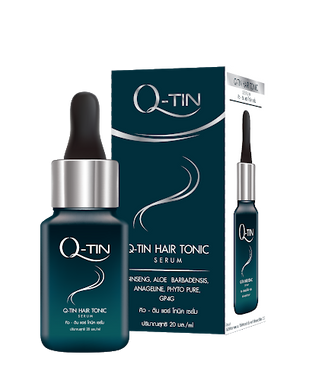 Q-Tin Hair Tonic Serum Stimulate Hair Growth Strong Roots Beard Eyebrows 20 ml