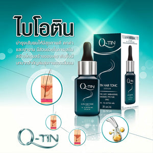 Q-Tin Hair Tonic Serum Stimulate Hair Growth Strong Roots Beard Eyebrows 20 ml