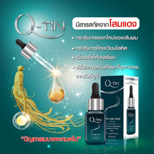 Q-Tin Hair Tonic Serum Stimulate Hair Growth Strong Roots Beard Eyebrows 20 ml