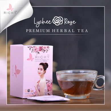 RICHY Premium Herbal Tea Lychee Rose Green Tea 100% Natural Detox CHARICHY