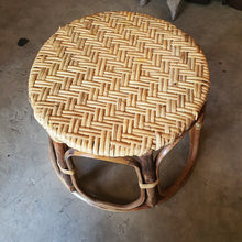 Load image into Gallery viewer, Rattan Wicker Round Ottoman Stool Thai Handmade Natural Color 30x30x35cm.
