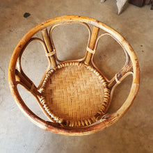 Load image into Gallery viewer, Rattan Wicker Round Ottoman Stool Thai Handmade Natural Color 30x30x35cm.