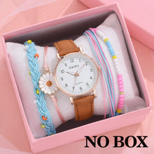 Load image into Gallery viewer, Gaiety Brand 5pcs Set Women Watch Bracelet Set Pink Girls Watch Fashion Leather Lovely Ladies Quartz Clock Reloj