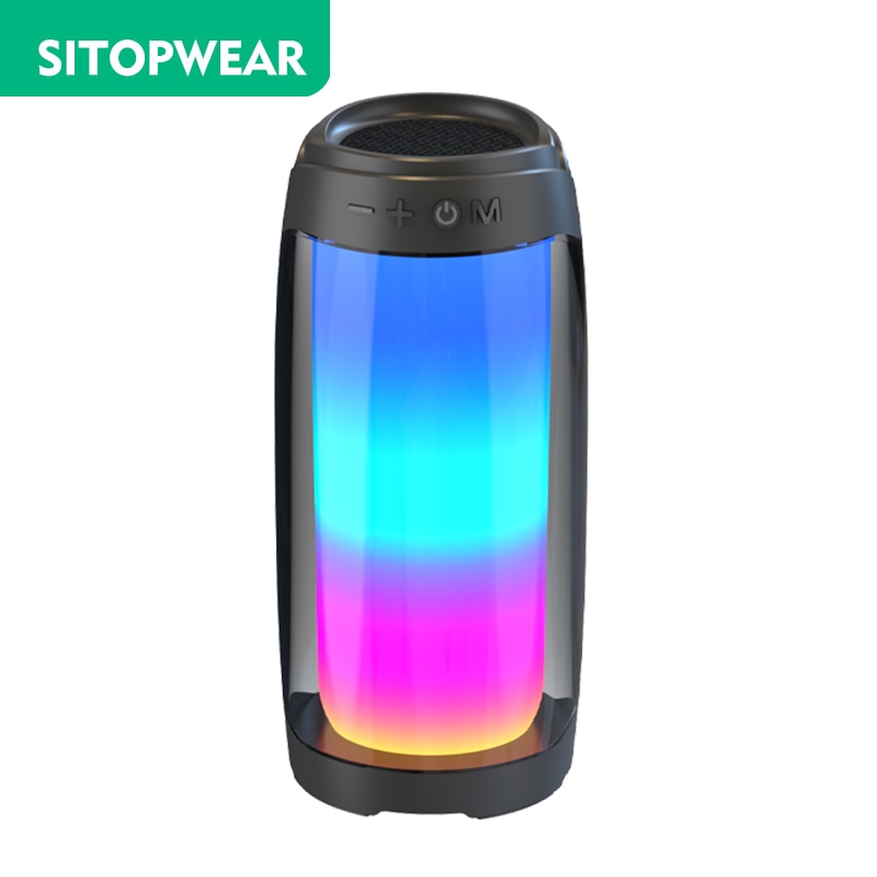SitopWear Bluetooth Speaker Full Screen 3D Colorful LED Light Portable HiFi Speaker