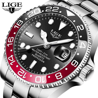 2022 New LIGE Mens Watches Fashion Business Waterproof Quartz