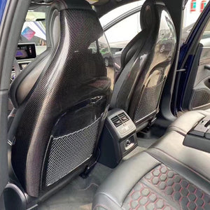 Aroham 100% Real Carbon Fiber Seat Back For Audi S4 S5 RS4 RS5 2015 2016 2017 2018 2019 2020 2021 Car Backseat Protectors