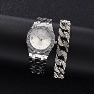 Ladies Watch 2022 New Fashion Luxury Simple Diamond Steel Band Watch Ladies Big Dial