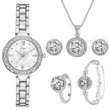 Load image into Gallery viewer, Lvpai Luxury Watch For Women 6pcs Set Bracelet Necklace Earrings Rings Elegant