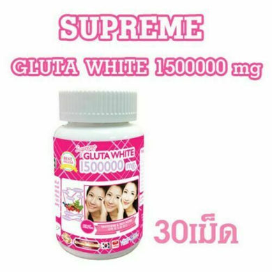 SUPREME GLUTA WHITE 150000MG SUPER WHITENING GLUTATHIONE ANTI-AGING 60 capsules