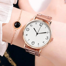 Load image into Gallery viewer, Fashion Luxury Simple Steel Band Watch Ladies Big Dial Quartz Clock Bracelet 2022 New
