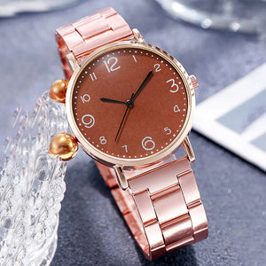 Fashion Luxury Simple Steel Band Watch Ladies Big Dial Quartz Clock Bracelet 2022 New