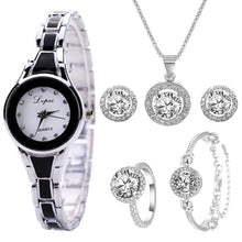 Load image into Gallery viewer, Lvpai Luxury Watch For Women 6pcs Set Bracelet Necklace Earrings Rings Elegant