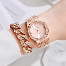 Load image into Gallery viewer, Ladies Watch 2022 New Fashion Luxury Simple Diamond Steel Band Watch Ladies Big Dial