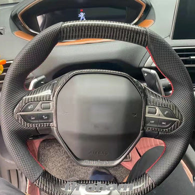 Aroham Carbon Fiber Steering Wheel For Peugeot 3008 4008 5008 508 2018 2019 2020 2021