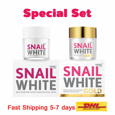 SET Snail White Facial Cream & Snail White GOLD Whitening Moisture Recovery