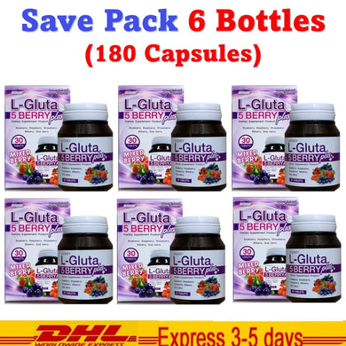 6x Bottles Sydney L-Gluta 5 Berry reduce wrinkles freckles Radiant Anti Aging