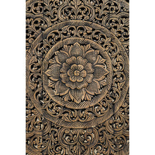 Load image into Gallery viewer, Thai Buddhist Mandala Wood Hand Carved Round Wall Relief Panel Home Décor 90x90