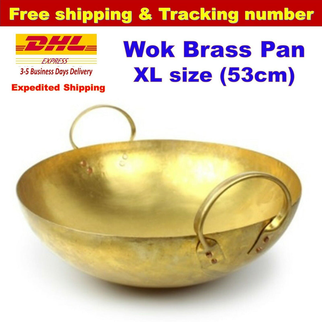 Thai Traditional Wok Brass Pan Home Cooking Food Dessert Katathong Size XL 53cm