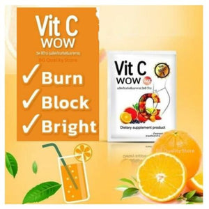 Vit C Wow 10 Pcs & Barbary DWA Fiber Detox 10 Pcs Weight Control Burn Slim Diet Bright Skin