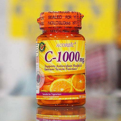 20X ACORBIC Vitamin C 1000 mg Mineral Antioxidant Immune Health Vegetarian 30 tablet