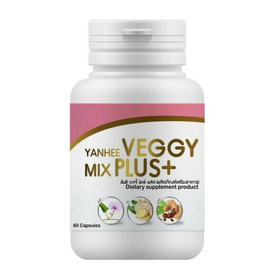 Yanhee Veggy Mix Plus Detox Gut High Fiber 6 Herbs Health Weight Control 3x60cap