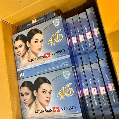 12 Box Aquaskin veniscy 46 Aqua Skin Glutathione + Vitamin Best Selling. Best Stronger