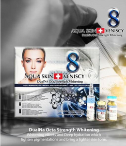 AQUASKIN + VENISCY 8 DUALNA OCTA STRENGTH WHITENING (SWISS) WHITE GLUTATHIONE SKIN