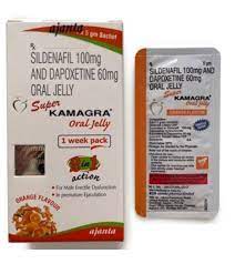 New Jelly Super Kama-gra Oral Jelly 100 mg, Dapoxetine 60 mg Packaging 7 Sachets