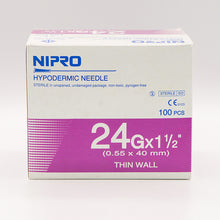 Load image into Gallery viewer, Nipro Hypodermic Needle 24g x1 1/2 Thin Wall 0.55 x 40 mm. Sterile Science lab New