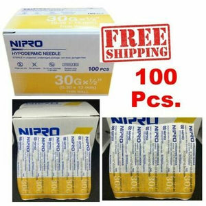 Nipro Hypodermic Needle 30g x 1/2"Thin Wall Sterile 0.3 x 13 mm Science Lab