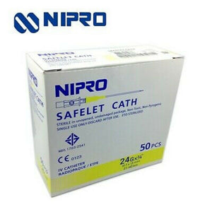 NIPRO Safelet Cath Syringe Sterile 24 g x 3/4" 50 Pcs