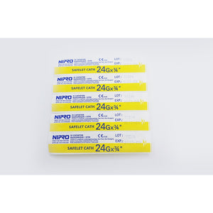 NIPRO Safelet Cath Syringe Sterile 24 g x 3/4" 50 Pcs