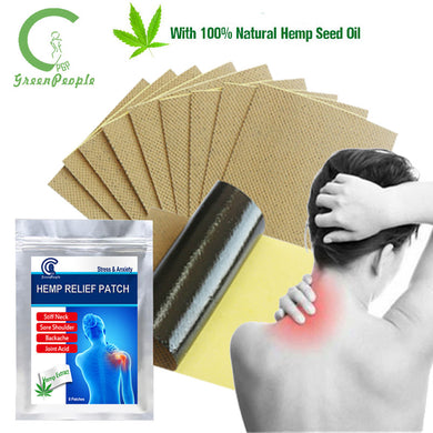 GPGP Greenpeople 50Pcs Hemp Oil Pain Relief Patch Herbal Medicine Patch Relieve Joint Pain Rheumatism Neck