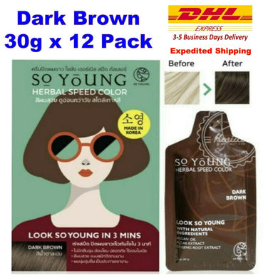 12 Pcs Herbal Dark Brown Cover Gray Hair Speed Color In 3 Mins So Young Natural