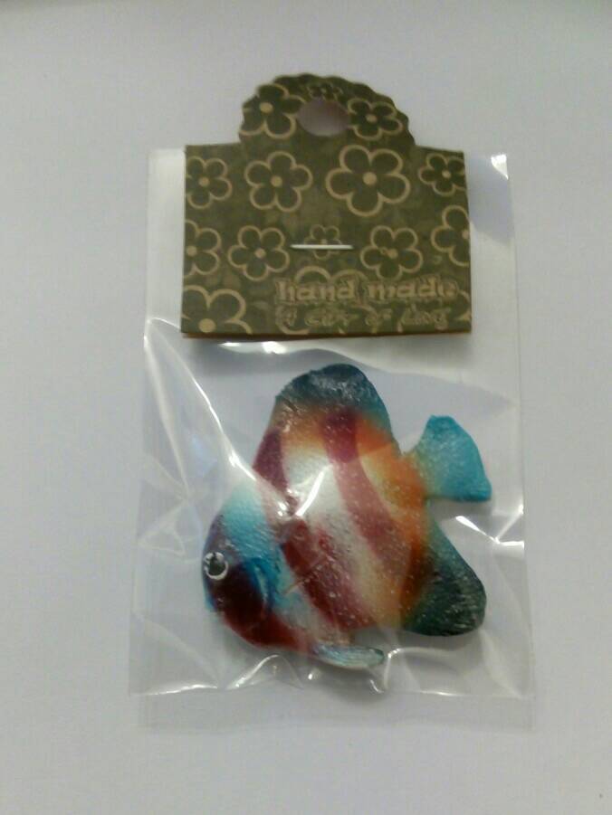 Mini Sea Fish Blue Red Magnet Resin Hand Shaped Painted Collectibles Easter