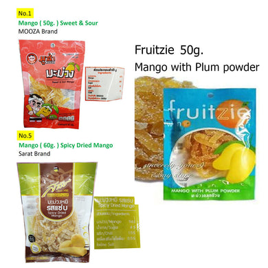 4 FRUITZIE 4 SARATH 4 MOOZA Thai Mango Plum Powder Dried Fruit Sweet Snack