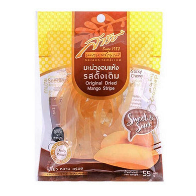 SARACH Orignal Dried Mango Stripe Sweet & Sour Fruit Snack 55g. Quality Product