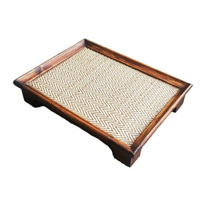 Wooden Tray Crafts Wood Tray Serving Plate Tea Coffee Bamboo Rectangle Free ship